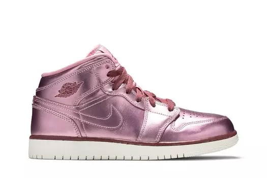 Кроссовки Air Jordan 1 Mid SE GS 'Pink Rose', розовый