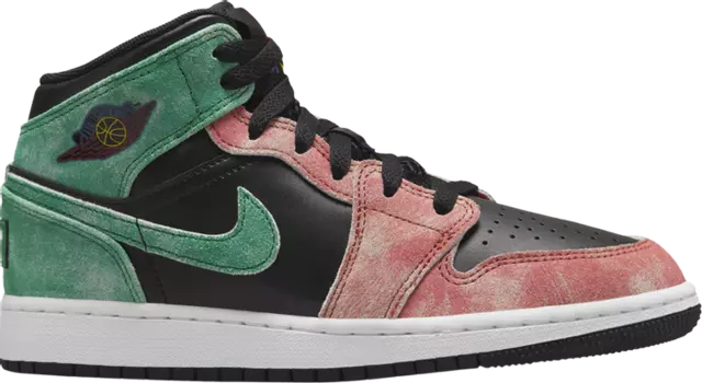 Кроссовки Air Jordan 1 Mid SE GS 'MJ's Playground', черный