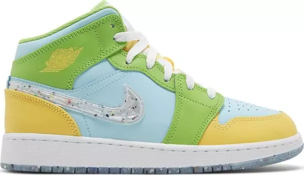 Кроссовки Air Jordan 1 Mid SE GS 'Recycled Grind', синий