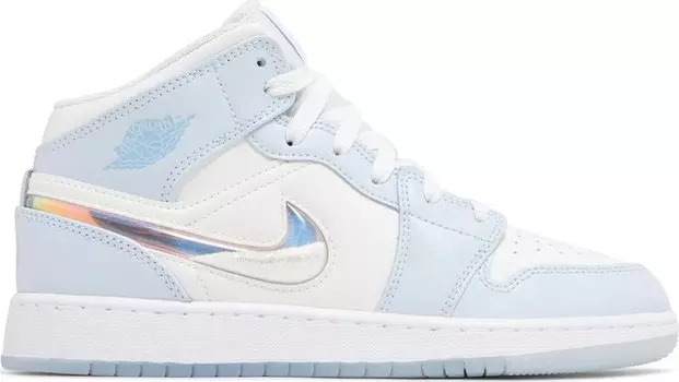 Кроссовки Air Jordan 1 Mid SE GS 'Glitter Swoosh', синий