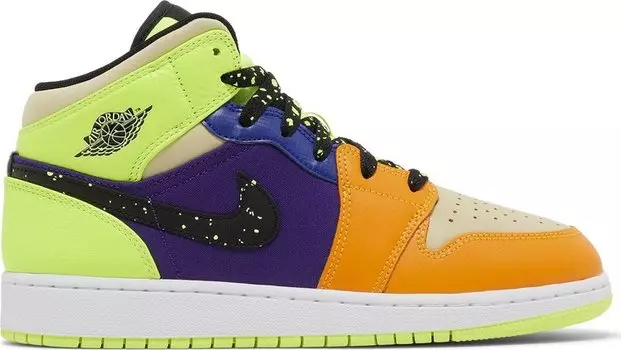 Кроссовки Air Jordan 1 Mid SE GS 'Volt Vivid Orange', разноцветный
