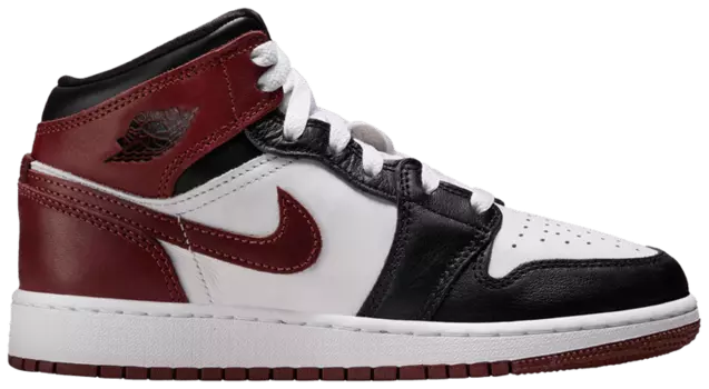 Кроссовки Air Jordan 1 Mid SE GS 'Dark Pony', белый