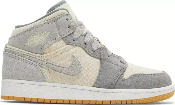 Кроссовки Air Jordan 1 Mid SE GS Coconut Milk Particle Grey, кремовый