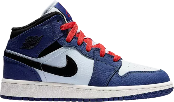 Кроссовки Air Jordan 1 Mid SE GS Deep Royal, синий
