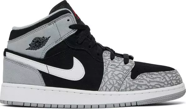 Кроссовки Air Jordan 1 Mid SE GS Elephant Toe, серый