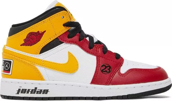 Кроссовки Air Jordan 1 Mid SE GS Motorsport, белый