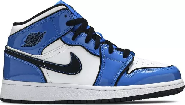 Кроссовки Air Jordan 1 Mid SE GS Signal Blue, синий