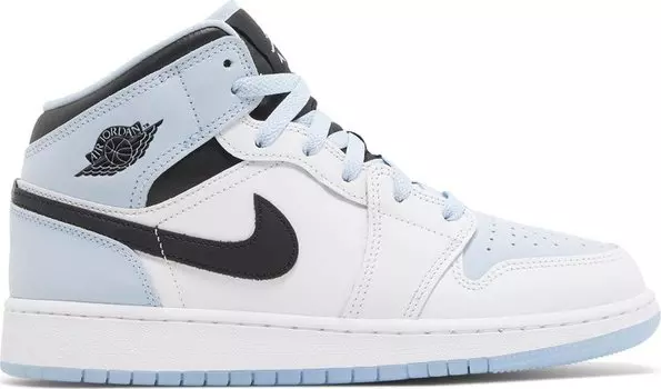 Кроссовки Air Jordan 1 Mid SE GS White Ice Blue, синий