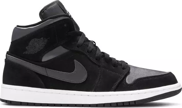 Кроссовки Air Jordan 1 Mid SE Nylon Black Grey, серый