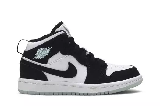 Кроссовки Air Jordan 1 Mid SE PS 'Glow in the Dark Panda', черный