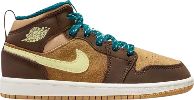 Кроссовки Air Jordan 1 Mid SE PS 'Cacao Wow', коричневый