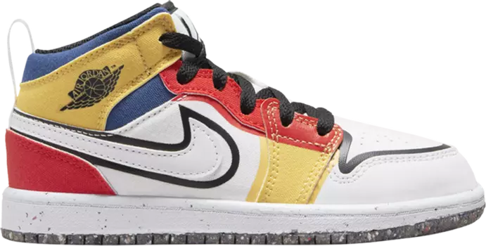 Кроссовки Air Jordan 1 Mid SE PS 'Multi-Color Canvas', разноцветный