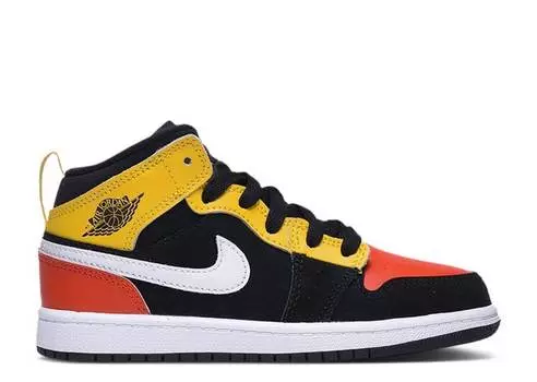 Кроссовки AIR JORDAN 1 MID SE PS 'AMARILLO TEAM ORANGE', черный