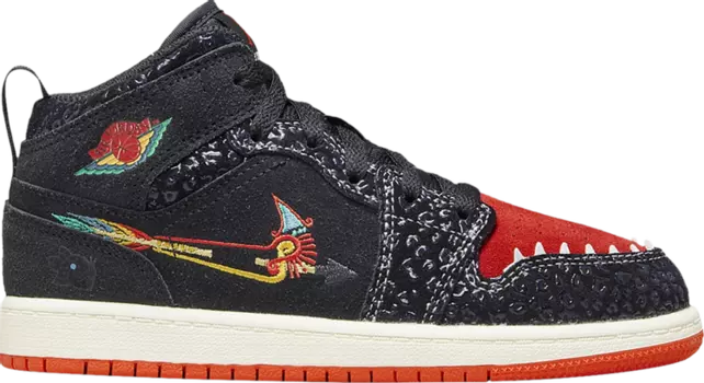 Кроссовки Air Jordan 1 Mid SE PS SiEMPRE Familia, черный