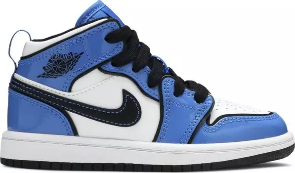 Кроссовки Air Jordan 1 Mid SE PS Signal Blue, синий