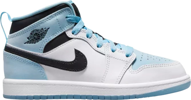 Кроссовки Air Jordan 1 Mid SE PS White Ice Blue, синий