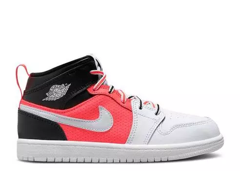 Кроссовки AIR JORDAN 1 MID SE PS 'WHITE INFRARED', черный