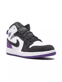 Кроссовки Air Jordan 1 Mid SE Purple Suede Jordan Kids, белый