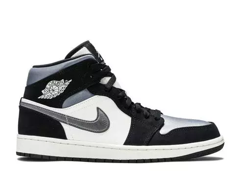 Кроссовки AIR JORDAN 1 MID SE 'SATIN SMOKE GREY', черный
