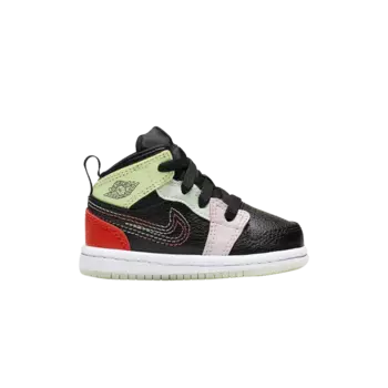 Кроссовки Air Jordan 1 Mid SE TD 'Glow in the Dark', черный