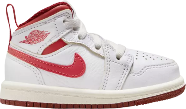 Кроссовки Air Jordan 1 Mid SE TD 'White Dune Red', белый
