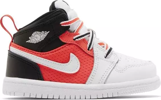 Кроссовки Air Jordan 1 Mid SE TD 'White Infrared', черный