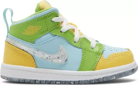 Кроссовки Air Jordan 1 Mid SE TD 'Recycled Grind', синий