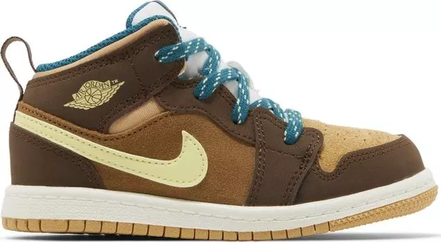 Кроссовки Air Jordan 1 Mid SE TD 'Cacao Wow', коричневый