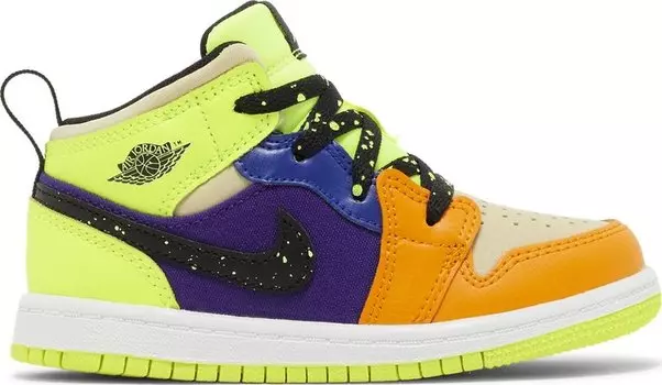 Кроссовки Air Jordan 1 Mid SE TD 'Volt Vivid Orange', разноцветный