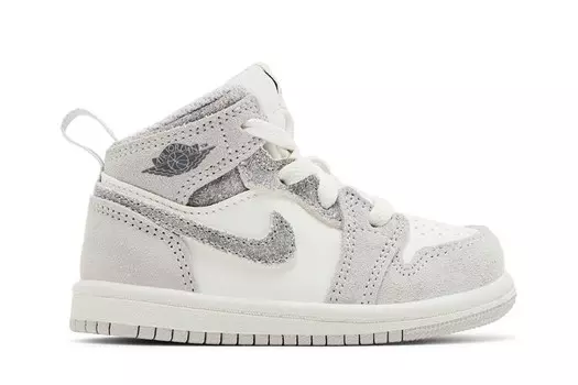 Кроссовки Air Jordan 1 Mid SE TD Neutral Grey Sail, серый