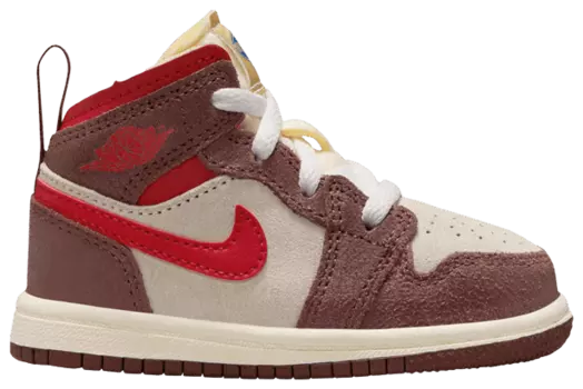 Кроссовки Air Jordan 1 Mid SE TD 'Breakfast', коричневый