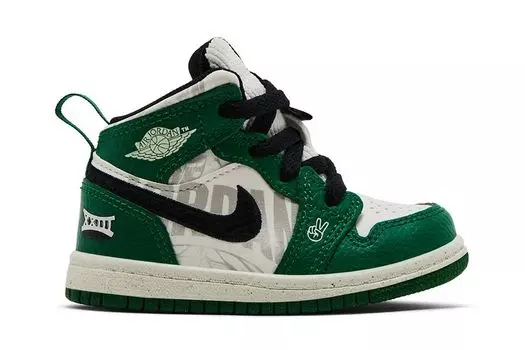 Кроссовки Air Jordan 1 Mid SE TD 'Overbranded', зеленый