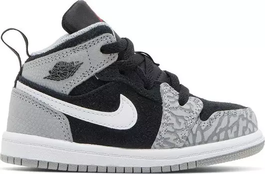 Кроссовки Air Jordan 1 Mid SE TD Elephant Toe, серый