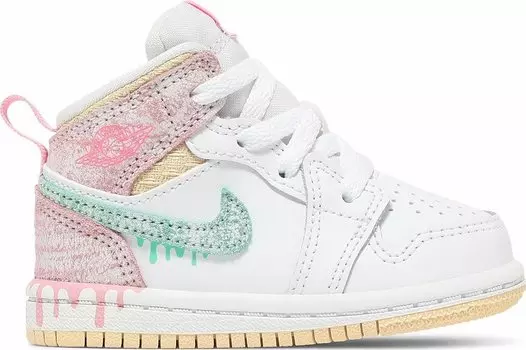 Кроссовки Air Jordan 1 Mid SE TD Ice Cream, белый