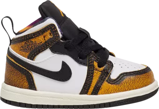 Кроссовки Air Jordan 1 Mid SE TD Wear-Away - Taxi, черный
