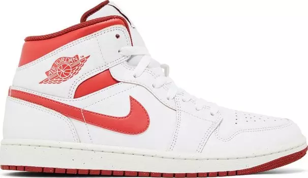Кроссовки Air Jordan 1 Mid SE 'White Dune Red', белый