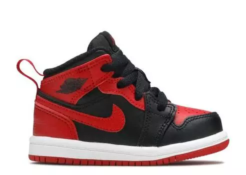 Кроссовки AIR JORDAN 1 MID TD 'BANNED', черный