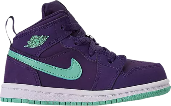 Кроссовки Air Jordan 1 Mid TD Ink Emerald Rise, фиолетовый