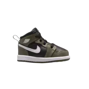 Кроссовки Air Jordan 1 Mid TD Medium Olive, зеленый