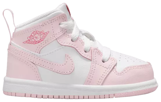 Кроссовки Air Jordan 1 Mid TD 'Pink Foam Fire Red', розовый