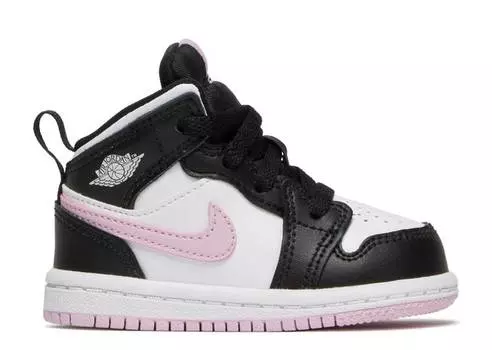 Кроссовки AIR JORDAN 1 MID TD 'WHITE LIGHT ARCTIC PINK', белый