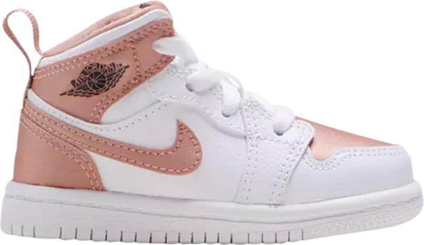 Кроссовки Air Jordan 1 Mid TD White Rose Gold, белый