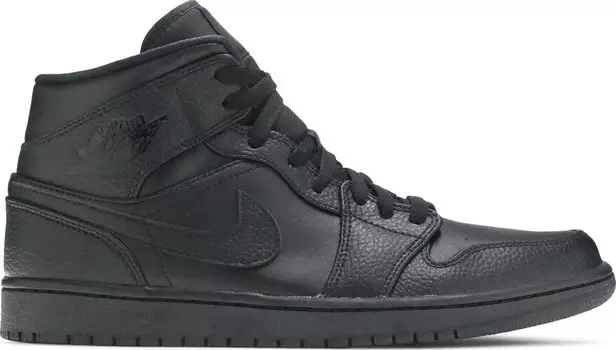 Кроссовки Air Jordan 1 Mid Triple Black 2020, черный