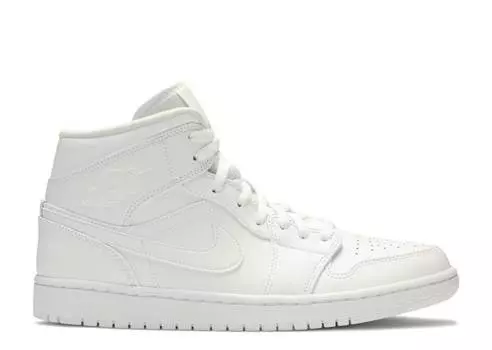 Кроссовки AIR JORDAN 1 MID 'TRIPLE WHITE', белый