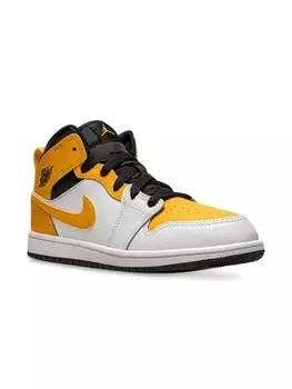 Кроссовки Air Jordan 1 Mid University Gold Jordan Kids, белый