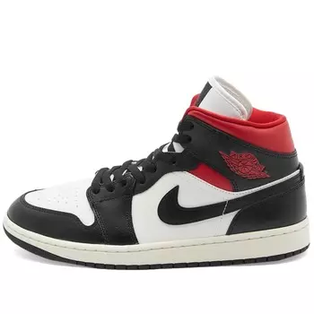 Кроссовки Nike Air Jordan 1 Mid W, черный, белый, красный