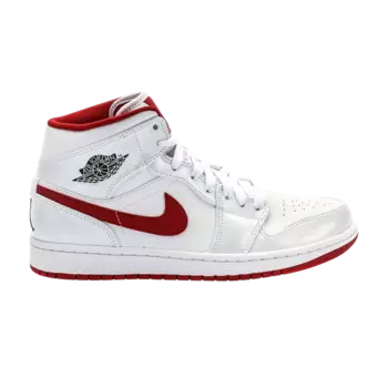 Кроссовки Air Jordan 1 Mid 'White Gym Red', белый