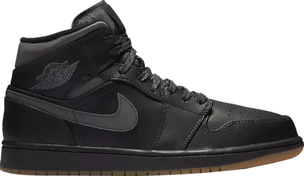 Кроссовки Air Jordan 1 Mid Winterized Black Gum, черный