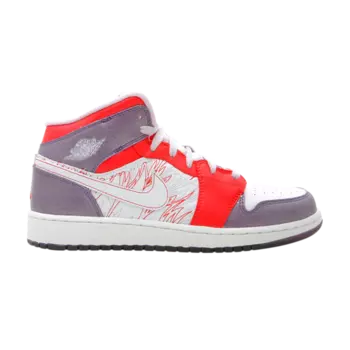 Кроссовки Air Jordan 1 Premium GS 'Grey Violet', серый
