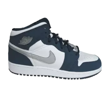 Кроссовки Air Jordan 1 Retro + GS 'Midnight Navy', белый